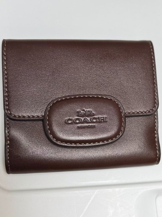 Coach Handbags - Coach Eliza Small Brown Leather Snap Wallet